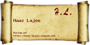 Haaz Lajos névjegykártya